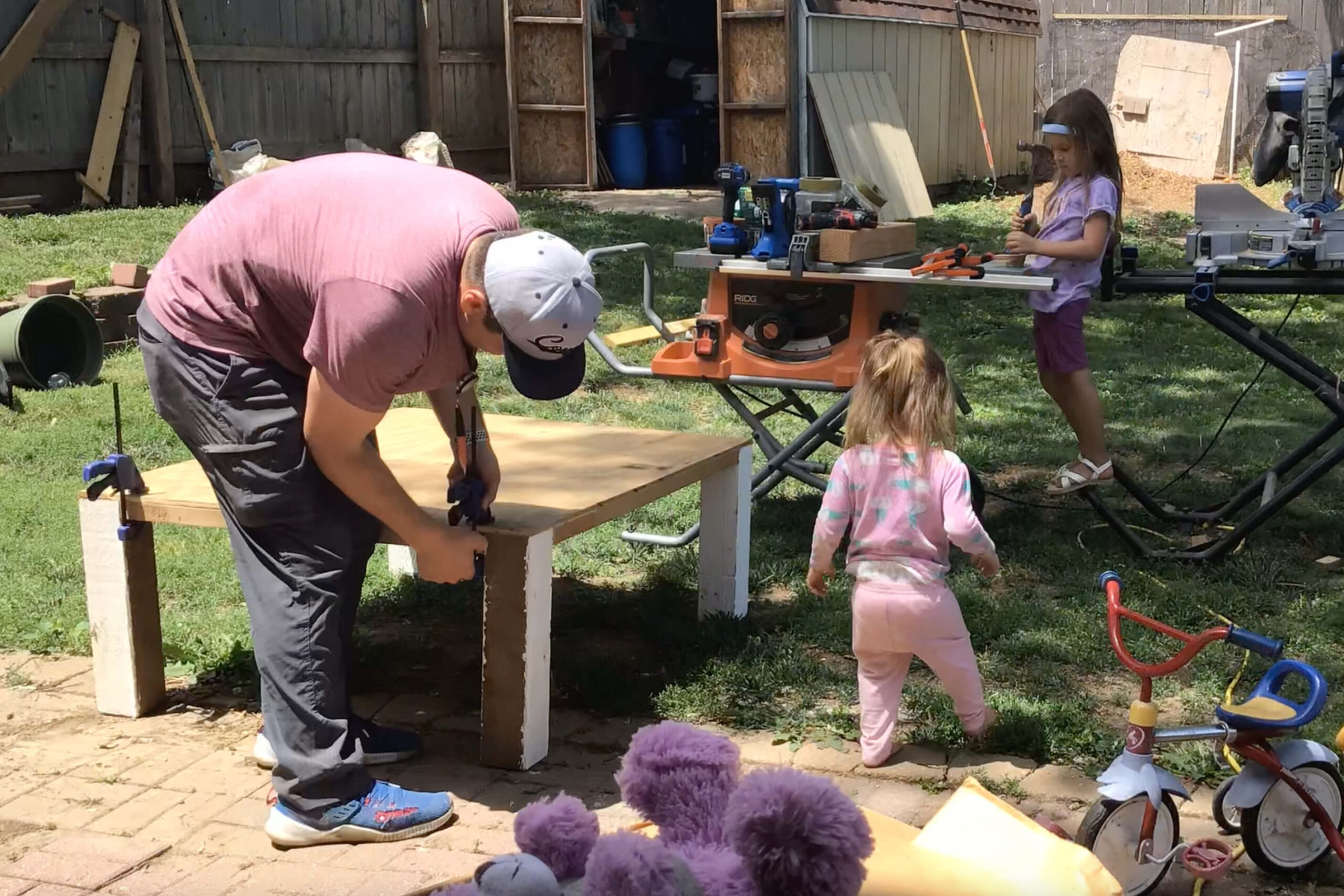 Building a backyard DIY chicken coop.